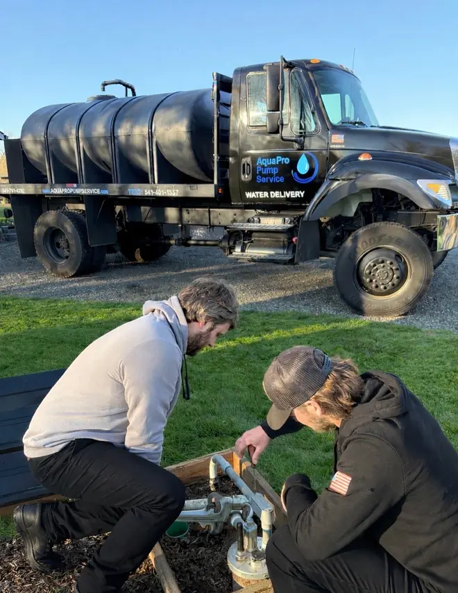Aqua Pro Pump Service team working on a well